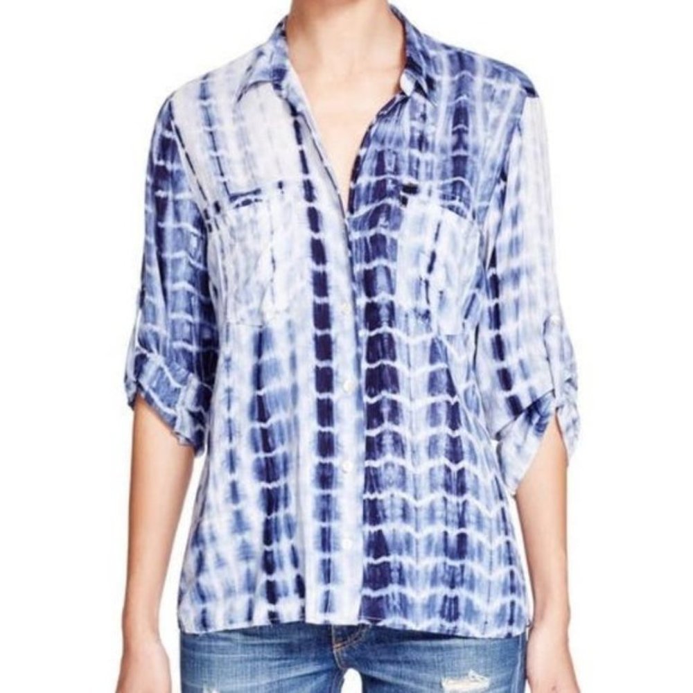 Hero’s and Dreamers Tie Die Button-down with Shell Buttons Size Large